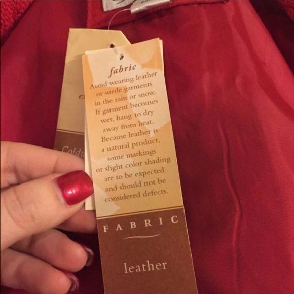 Cable Knit and Suede Jacket NEW Red - Picture 8 of 8